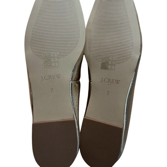 J.Crew Factory Mary Jane Ballet Flats Metallic Gold Bow Straps 7M NEW - Picture 9 of 14